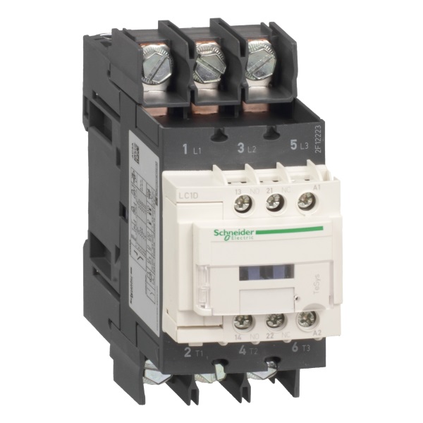 LC1D40A6FD | Контактор, серия Tesys D, 3P, 40 А, AC3, 1 НО +1 НЗ, 110В DC, Под кольцевой наконечник, Schneider Electric