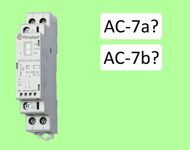 Что означает маркировка AC-7a и AC-7b на модульных контакторах?
