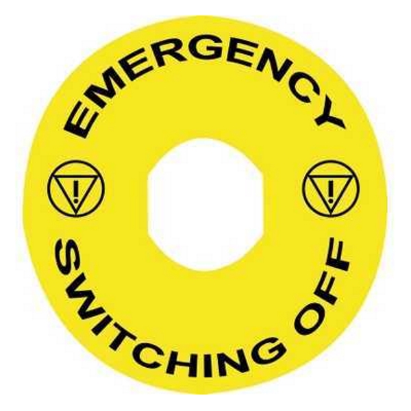 ZBY9360 Маркировка "EMERGENCY SWITCHING OFF" 60мм, Schneider Electric 