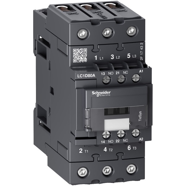 LC1D80AFE7 | Контактор, серия Tesys D, 3P, 80 А, AC3, 1 НО +1 НЗ, 115В AC, Everlink, Schneider Electric