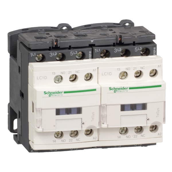 LC2D12BL | Контактор реверсивный, серия Tesys D, 3P, 12 А, AC3, 1 НО +1 НЗ, 24В DC, Под винт, Schneider Electric