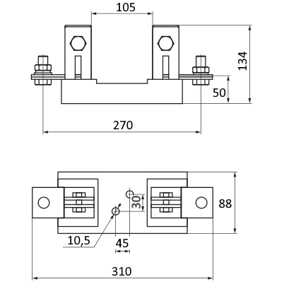 SVF-FH4-1 | Держатель предохранителя, 1 полюс, 1250 А, Sinvel 