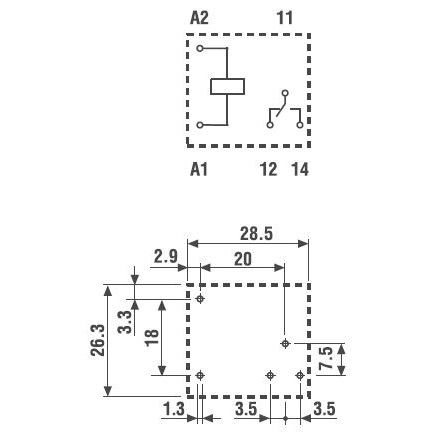 401170122316 | Миниатюрное реле, серия 40, 12В DC чувств., 10А, 1NO, Finder