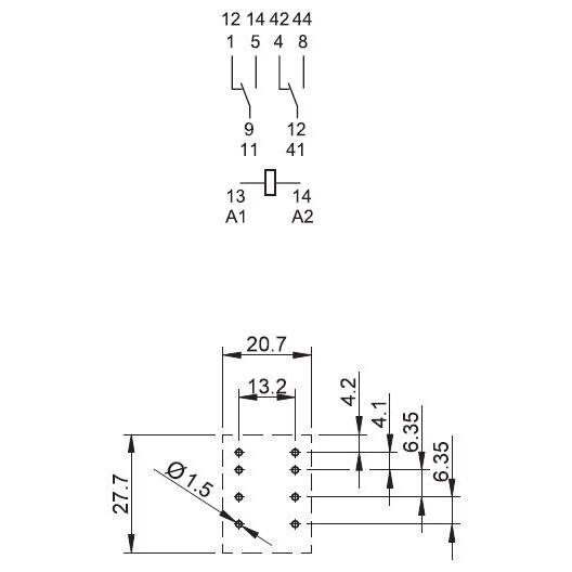 551290240000PAS | Универсальное реле, серия 55, 24В DC, 10 А, 2CO, Finder