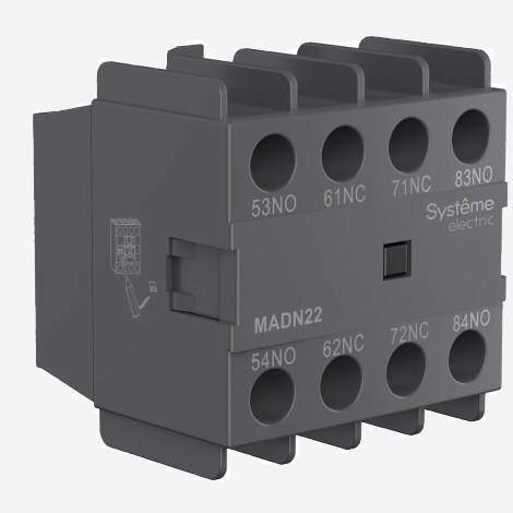 MADN40 | ДОП. КОНТ. БЛОК MC1D 4НО ФРОНТАЛЬНЫЙ МОНТАЖ, Systeme Electric