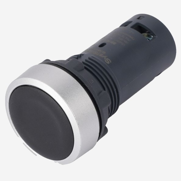 SB7NA21 | Кнопка SB7 моноблочная 22мм черная с возвратом, пластик, 1НО, IP65, Systeme Electric