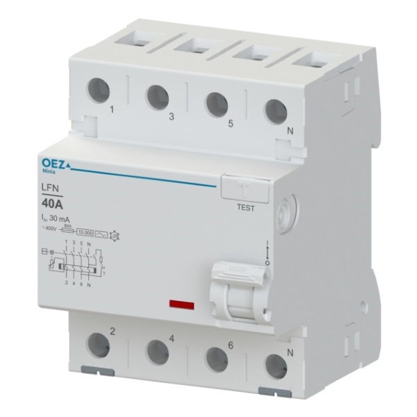  | УЗО, серия LFN, 3p+N, 40А, 30мА, тип AC, OEZ