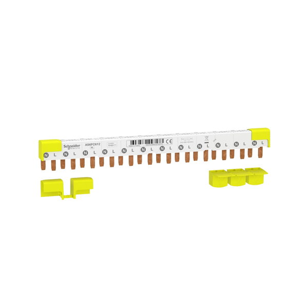 A9XPC612 | Шинка гребенчатая 1Р+N, шаг 9мм, 80А, 12 модулей, Schneider Electric