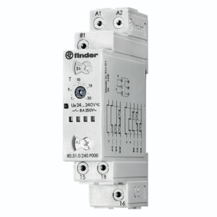 80510240P000 | Модульный таймер мультифункциональный (AI, DI, SW, BE, CE, DE); питание 24…240В АС/DC; 1CO 8A, Finder