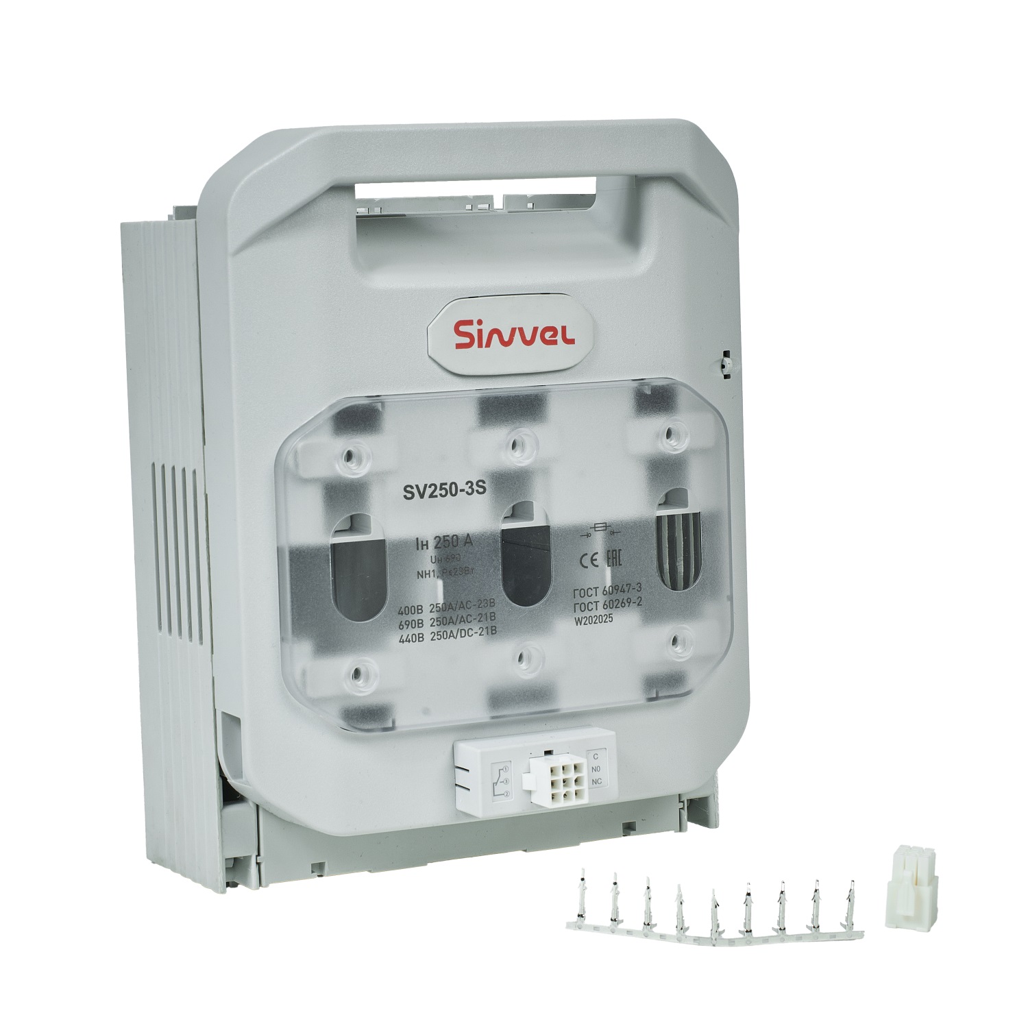 SV250-3BS | Горизонтальный ПВР, 250 A, NH1, 3P, монтаж на шины, Sinvel 