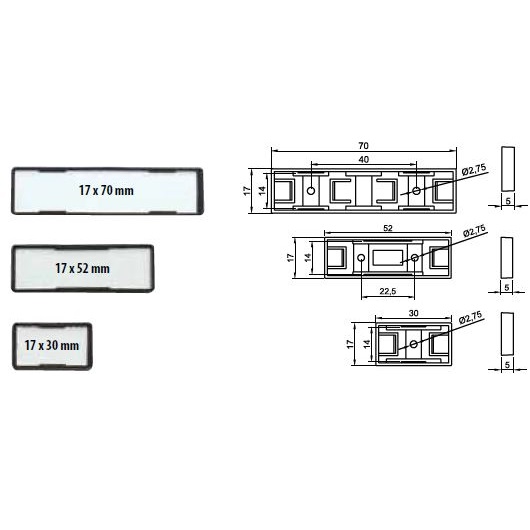1130001 PY-PAEK 1730; Держатель маркировки самоклеющ., 17х30 мм (уп.100шт.),7114, Onka 