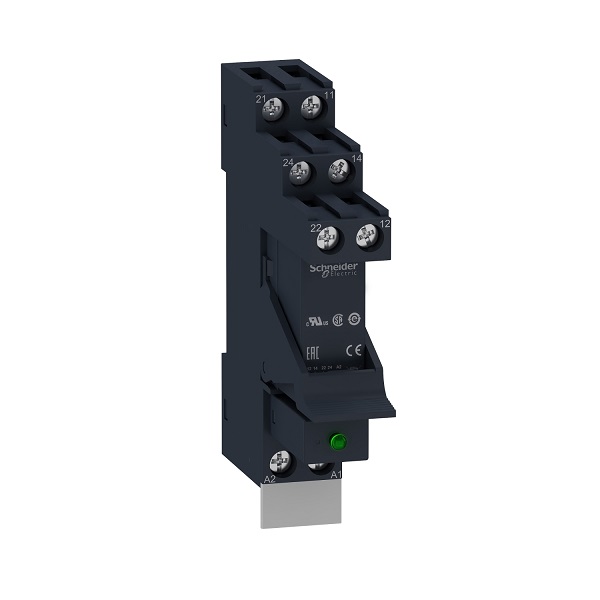 RSB2A080BDPV | Реле с колодкой в сборе, серия RSB, 24В DC, 8А, 2CO, светодиод, Schneider Electric