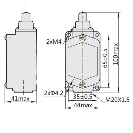 441039 | Выключатель путевой YBLX-K1/311 прямого действия, Chint