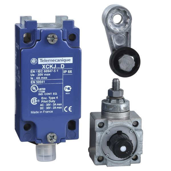 XCKJ10511D | Концевой выключатель ролик, 1НО+1НЗ, металл, разъем М12, Schneider Electric