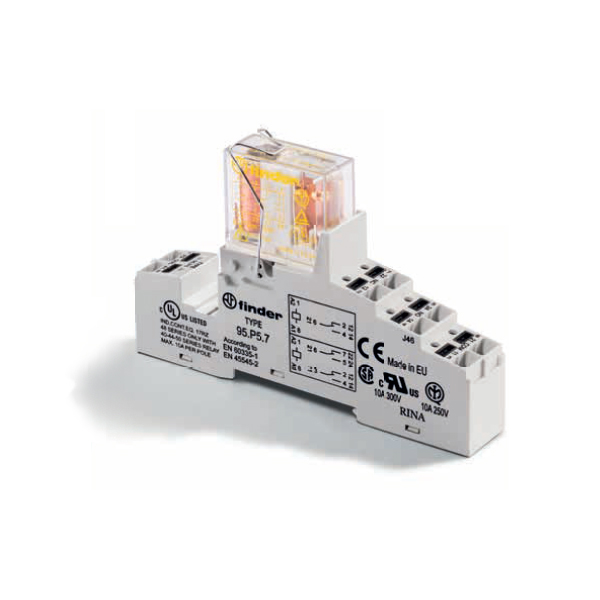 48P290245007SMA | Интерфейсное реле клеммы Push-in, серия 48, 24В DC, 8А, 2ПК, Finder