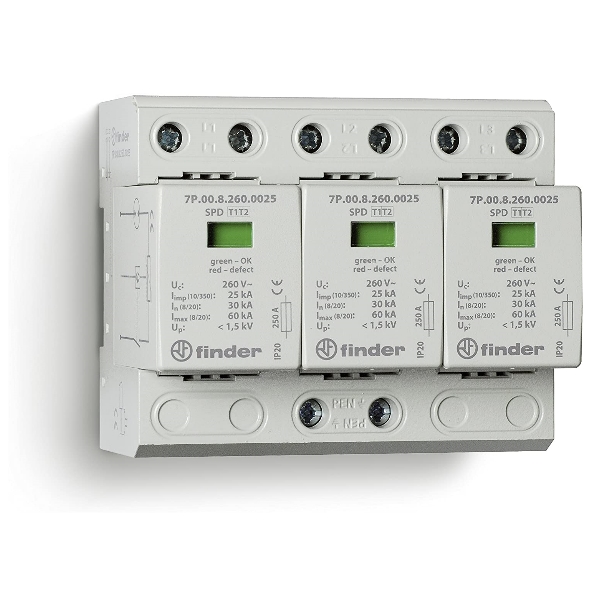 7P0382601025 | УЗИП серии 7P, 3P+PEN, класс 1+2, Finder