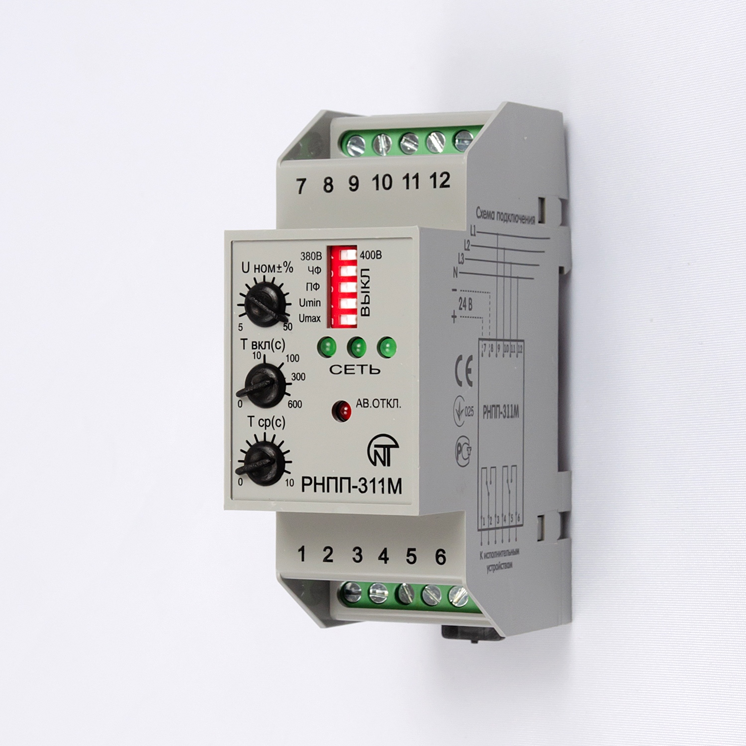 РНПП-311М 24V | Реле контроля напряжения трёхфазное с питанием 24В, 2CO 5А,  Новатек купить в интернет-магазине shop.idelectro.ru. Доставка по всей  России