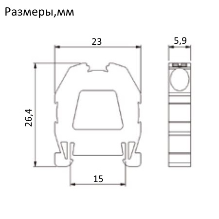 1020306 | Миниклеммник пруж. быстрозажимной (Push in), 2,5 мм.кв., (серый),1422, Onka