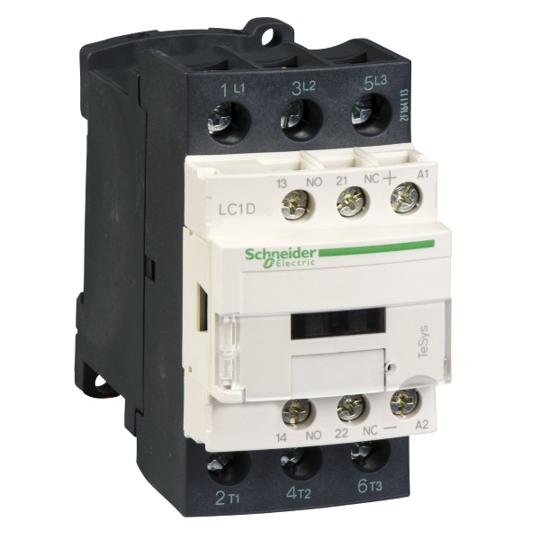 LC1D256BL | Контактор, серия Tesys D, 3P, 25 А, AC3, 1 НО +1 НЗ, 24В DC, Под кольцевой наконечник, Schneider Electric