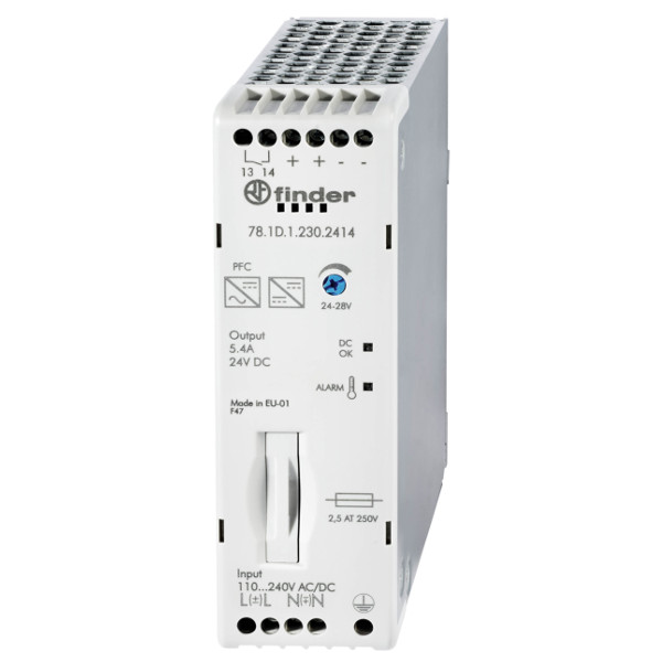 Импульсный источник питания; вход 120...240В AC/220В DC; выход 24В DC, 120Вт, Finder, 781B12302403