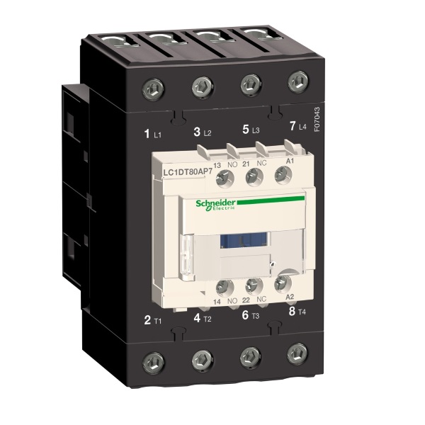 LC1DT80AED | Контактор, серия Tesys D, 4P (4 НО), 80 А, AC1, 1 НО +1 НЗ, 48В DC, Everlink, Schneider Electric