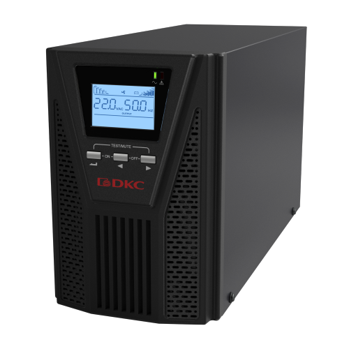 dkcSMALLT1A0PS | Онлайн ИБП Small Tower, 1000 ВА/900 Вт, 1/1, 2xSchuko, EPO, USB, RS-232, RJ45, з/у 6А, без АКБ, DKC