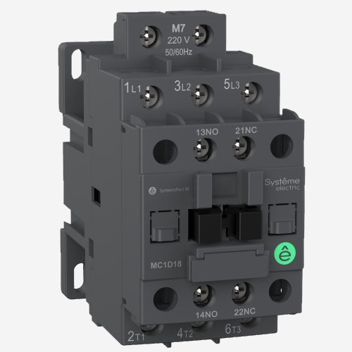 MC1D18M7 | КОНТАКТОР MC1D 3P 18A НО+НЗ 220V 50/60ГЦ, Systeme Electric