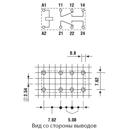 302270050010 | Субминиатюрное двухрядное реле,серия 30, 5В DC, 2А, 2CO, Finder