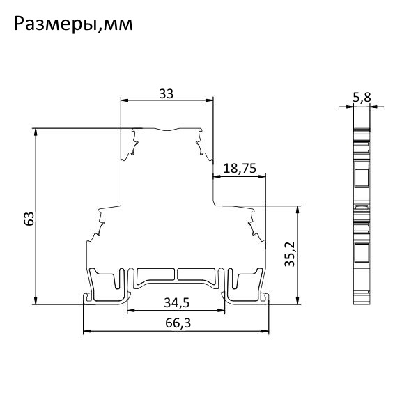 1010335 MRK 2,5C | Клеммник 2-х ярусный, 2,5мм.кв. (синий),1615, Onka 