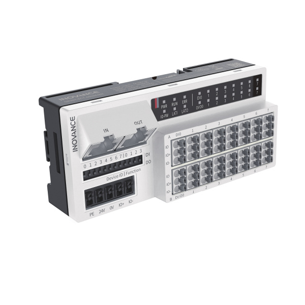 GR20T-ECT-0808EMN | Модуль расширения  EtherCAT GR20, 8 дискретных входов NPN, 8 дискретных выходов NPN (могут быть скон, Inovance