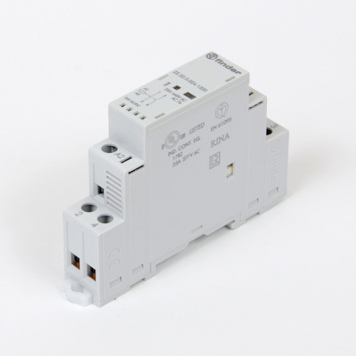 223200241320 | Контактор, 2НО, 25 А, 24В AC/DC, мех.индикатор + LED, AgNi, Finder