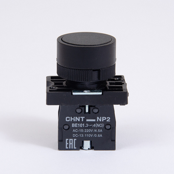 574814 | Кнопка NP2-EA21 чёрная 1НО, IP40 пластик, Chint