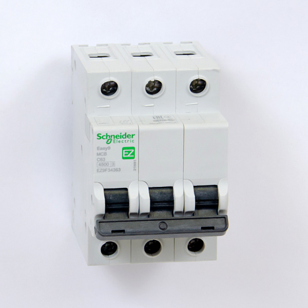 EZ9F34363 | Easy9, 3p, 63А, кривая C, 4,5кА — Автоматический выключатель, Schneider Electric