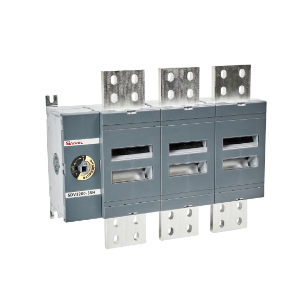 SDV3200-3SH | Выключатель-разъединитель, 3200 А, 3Р, видимый разрыв, межпол расст 140мм, шток 280мм, Метал ручка, Sinvel