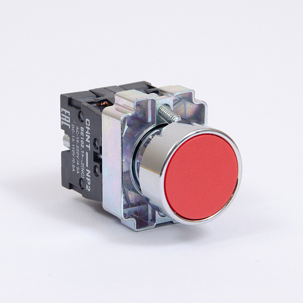 573764 | Кнопка NP2-BA45, красная, металл, 1НЗ+1НО, IP40, Chint