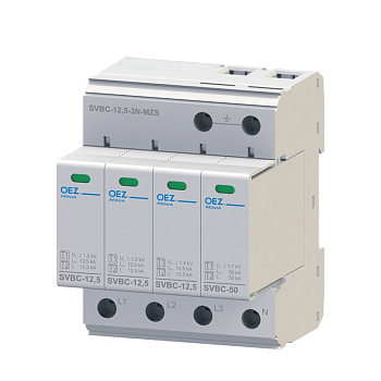 OEZ:40621 | УЗИП, серия SVBC, L1, L2, L3, N, PE, класс 1+2, OEZ