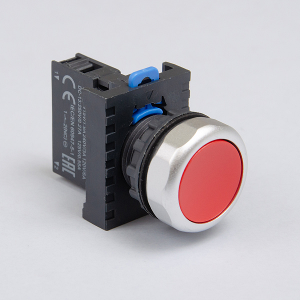 667231 | Кнопка NP8-01BN/4, самовозврат, красная, 1НЗ, IP65, Chint
