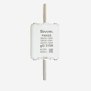 FNH2S-315 | Предохранитель 315 A, габарит 2, gG, 500 B AC/ 440 B DC, боёк, Sinvel 