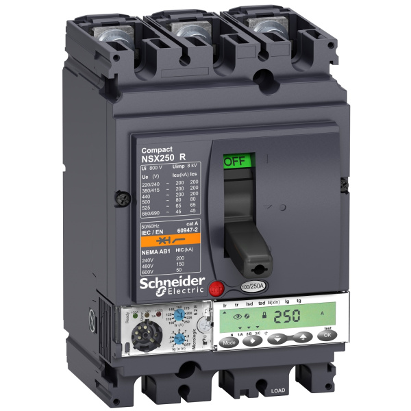 LV433708 | Автоматический выключатель NSX630R Micrologic 6.3EM 3P3d 500A 200кА, Schneider Electric
