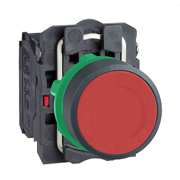 XB5AA45 | Кнопка без подсветки, с возвратом, 1НО+1НЗ, красная, Schneider Electric