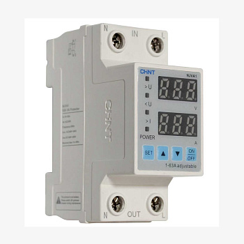 ch508567 | Реле контроля напряжения и тока NJVA1-63 1P+N 63А, нагрузка снизу, Chint