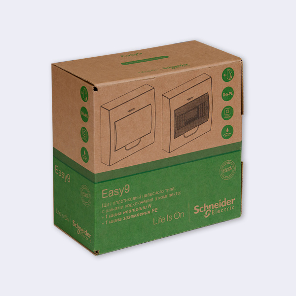 EZ9E108S2SRU | City9 Box корпус навесной с проз. дв. 1ряд/8мод, Systeme Electric
