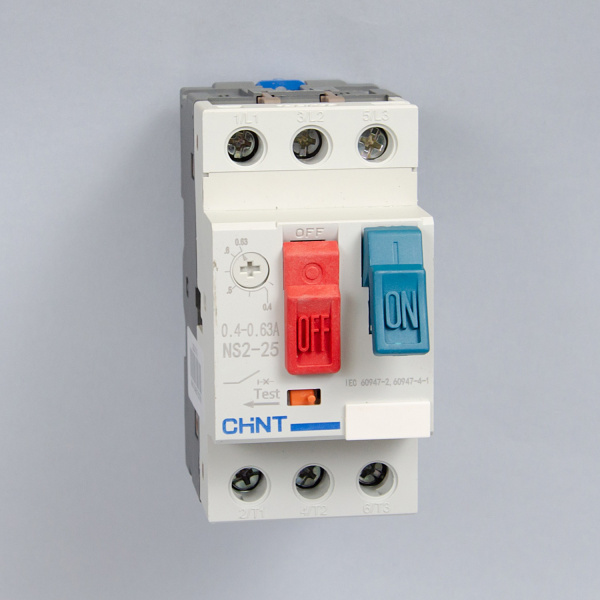 Автоматический выключатель защиты двигателя NS2-25 0.4-0.63А, Chint, ch495075