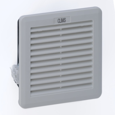 Вентилятор с фильтром 96 м3/ч, 230В AC, Slide 150х150мм, вырез 125x125мм, RAL7035