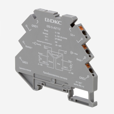dkcDSI-S-A2112 | Преобразователь сигнала DSI-S, 6,2 мм 1 вход 0…10 В, 1 выход  0…10 В, DKC

