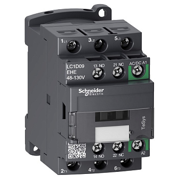 LC1D09EHE | Контактор, серия Tesys D Green, 3P, 9 А, AC3, 1 НО +1 НЗ, 48-130В AC/DC, Schneider Electric