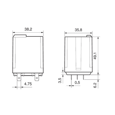 623280240300 | Реле с клеммами в розетку или наконечники Faston 187 серии 62.32, управление 24В AC, контакты AgCdO , Finder