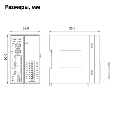 GR10-4DAE | Модуль расширения ведомый EtherCAT 4 аналоговых выхода, съемный пружинный зажим, Inovance
