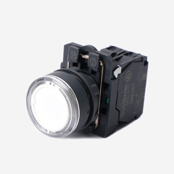 SB5AW31B1 | Кнопка белая, пластик, 24В DC, 1НО, Systeme Electric