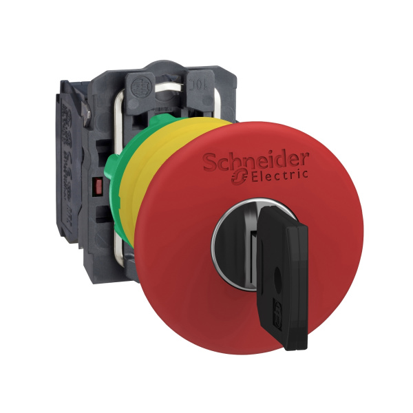 XB5AS9445 | Аварийная кнопка возврат ключом, красная, 1НО+1НЗ, Schneider Electric